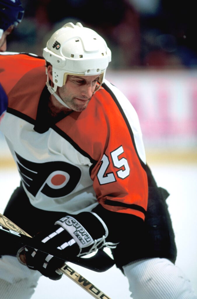Player Keith Acton of the Philadelphia Flyers